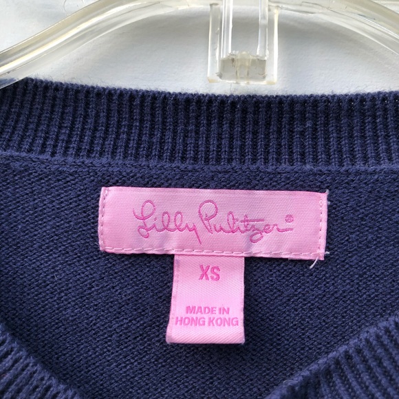 Lilly Pulitzer Navy Cropped Cardigan Size XS - Picture 4 of 7